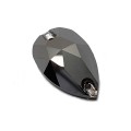 YHB Sew-on Drop Jet Metallic Silver 14x10 mm